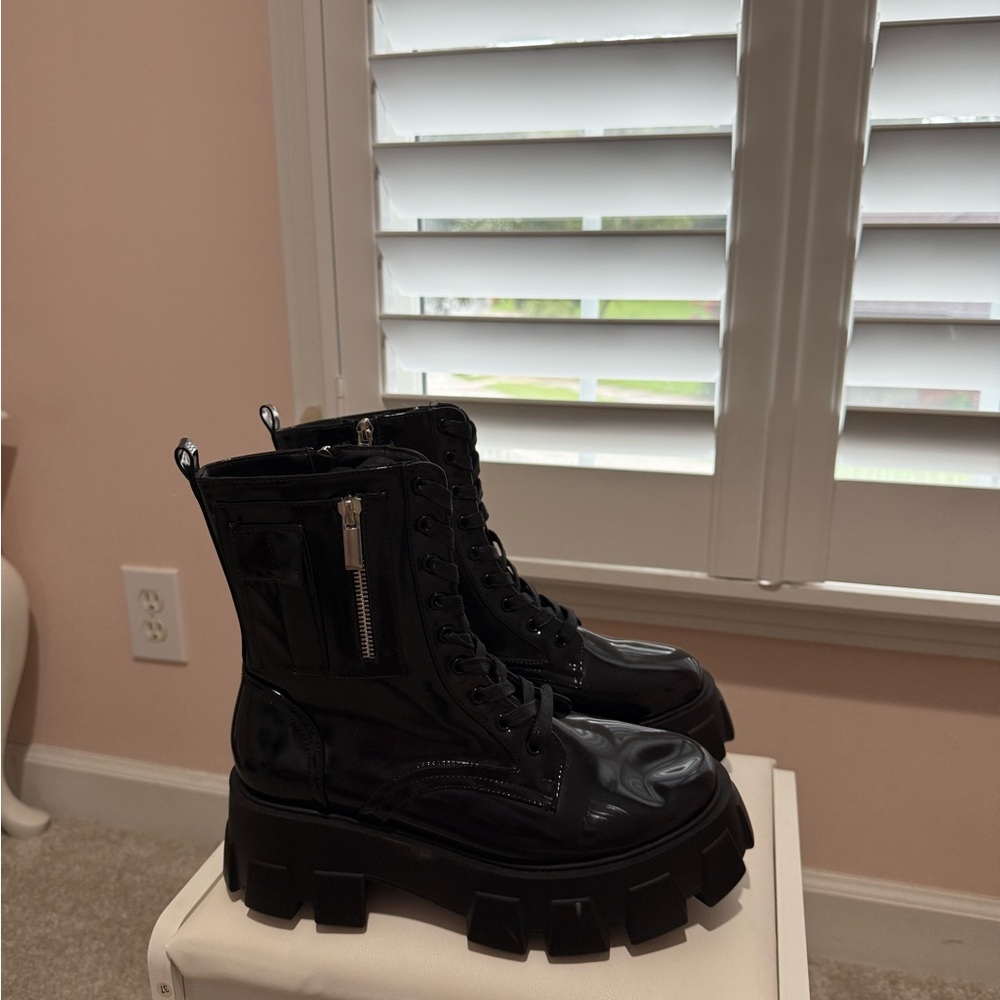 Black Chunky Combat Boots